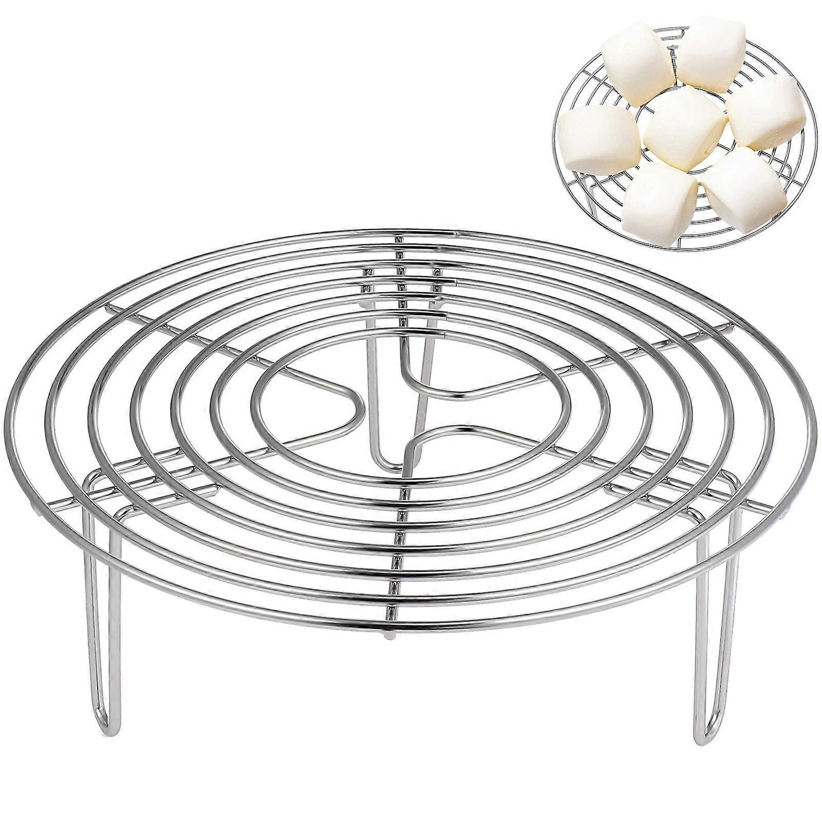 Silver Stainless Steel Steamer Rack for Kitchen Cooking Multifunctional Use
