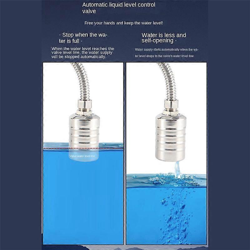 2Pcs Water Level Control Float Valve for Water Tank 3/4Inch Side
