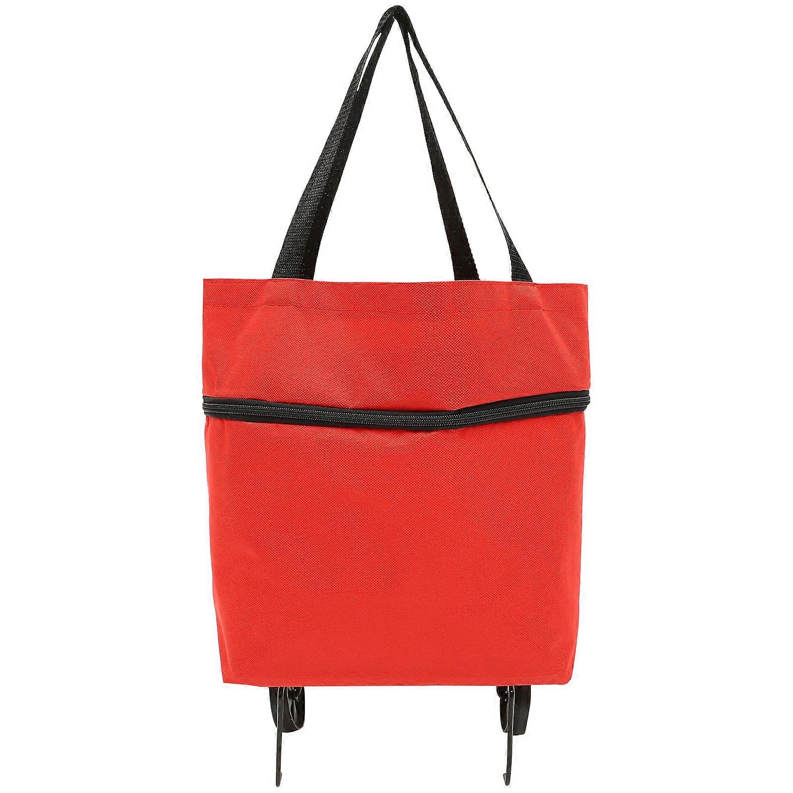 Bag Folding Grocery Bag with Wheels for Storage Use