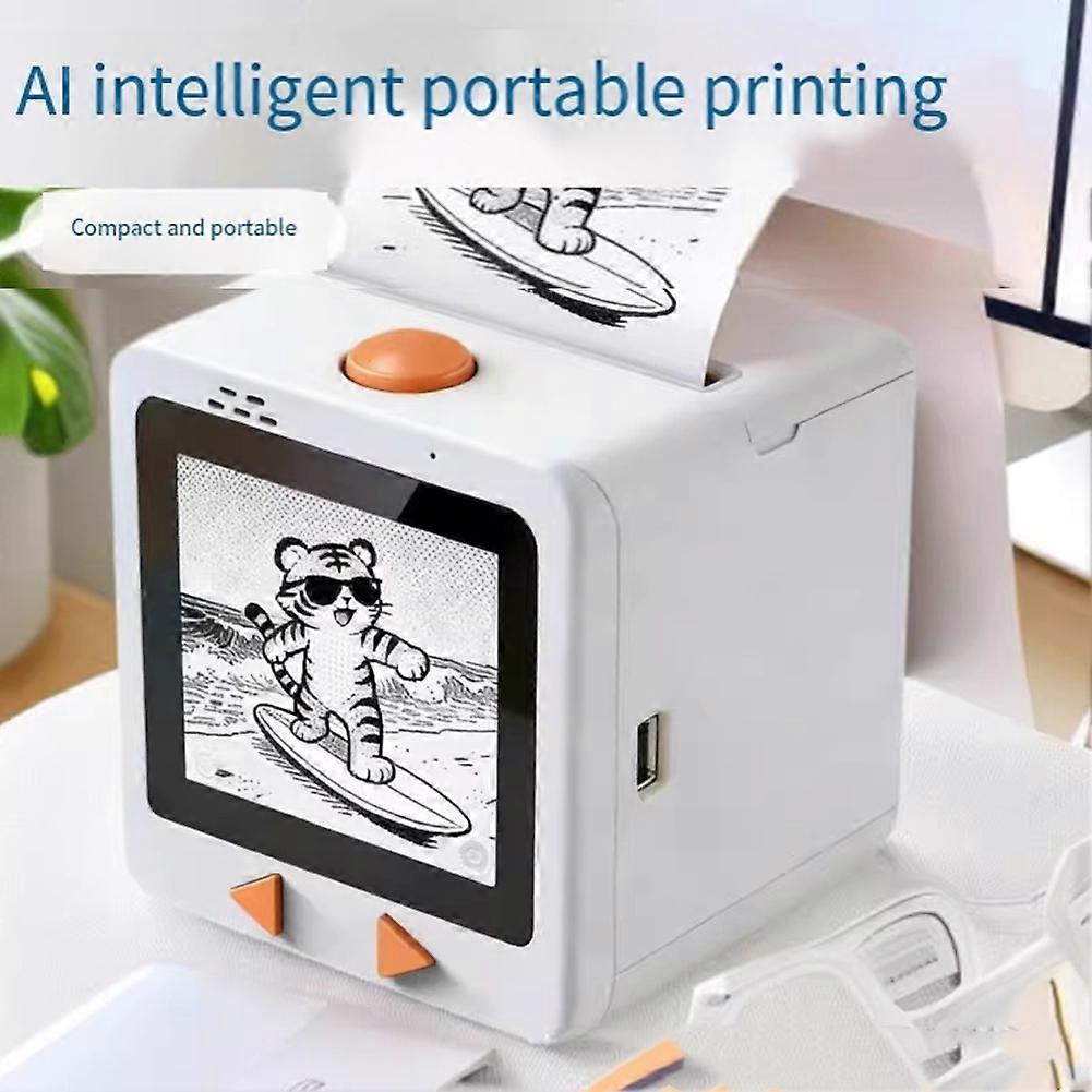 StickerBox AI Printer, AI Smart Printer, Smart Voice Printer, Mini Portable Digital Display Printer Black