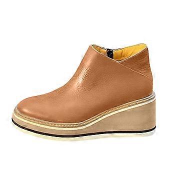 Dames slip-on hoge sneakers met sleehak, verborgen platformhak, enkellaarsjes maat 37 bruin