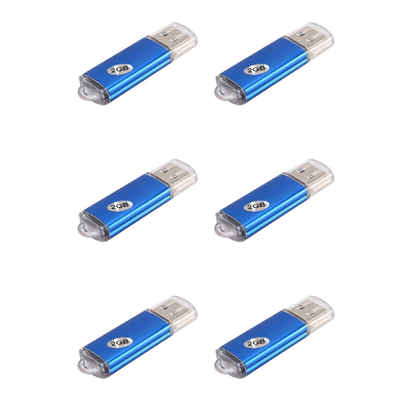 6X 2GB USB 2.0 Flash U Disk Blue