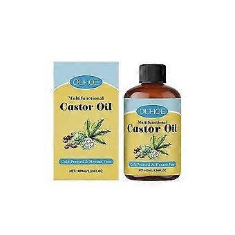 OUHOE Organic Castor Oil Hair Eyelashes Eyebrows Growth Skin Treatment Essential Oil