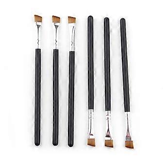 10pcs Eyebrow Brushes with Wooden Handle Mini Makeup Brushes Portable Cosmetic Supplies for Home Shop Salon (Black)