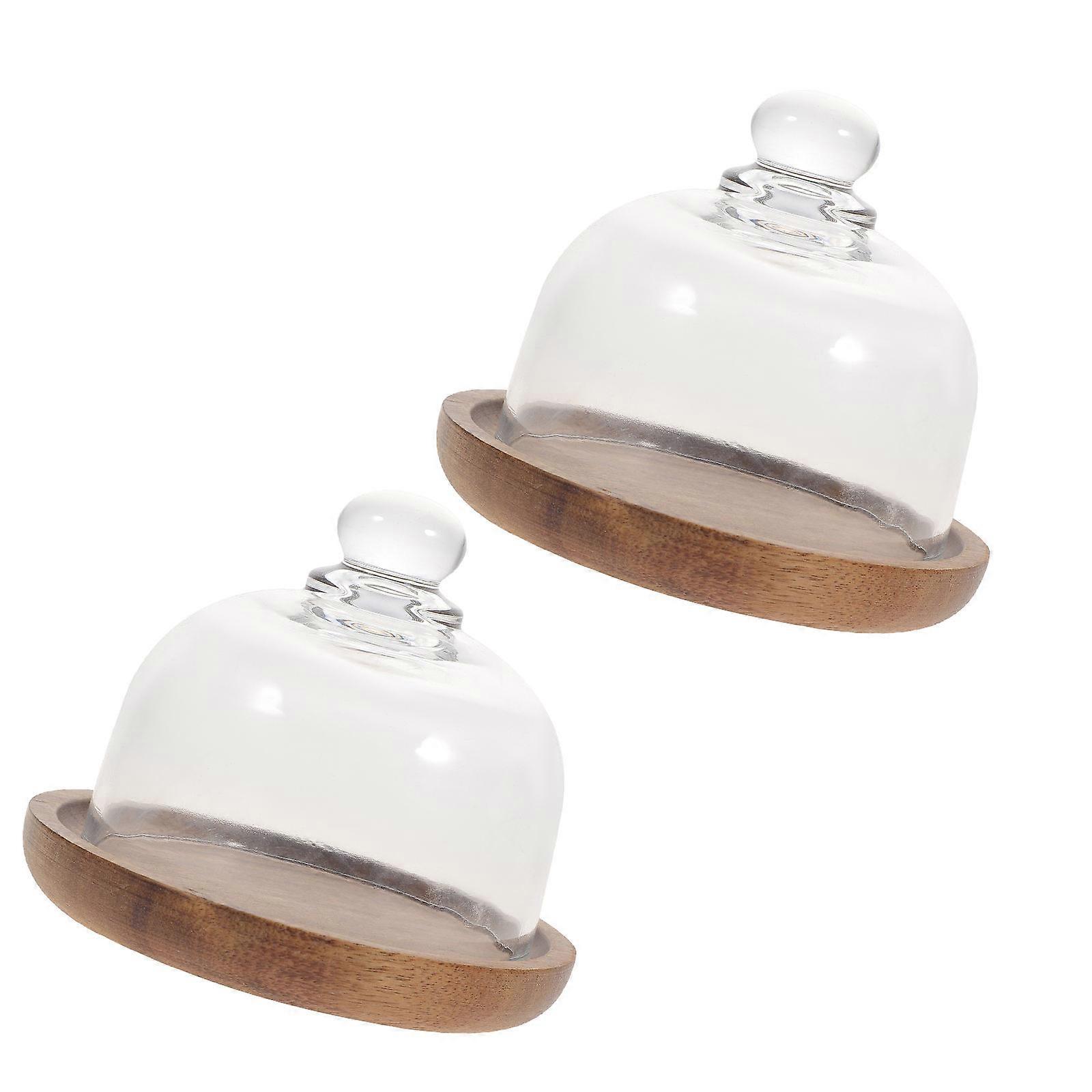 2Sets Mini Dessert Display Plate Cake Bread Storage Holder Restaurant Supply