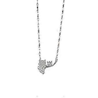 Apricot leaf necklace - silver S999 pure ginkgo leaf necklace niche light luxury style fashion commuter girl literary Japanese and Korean clavicle