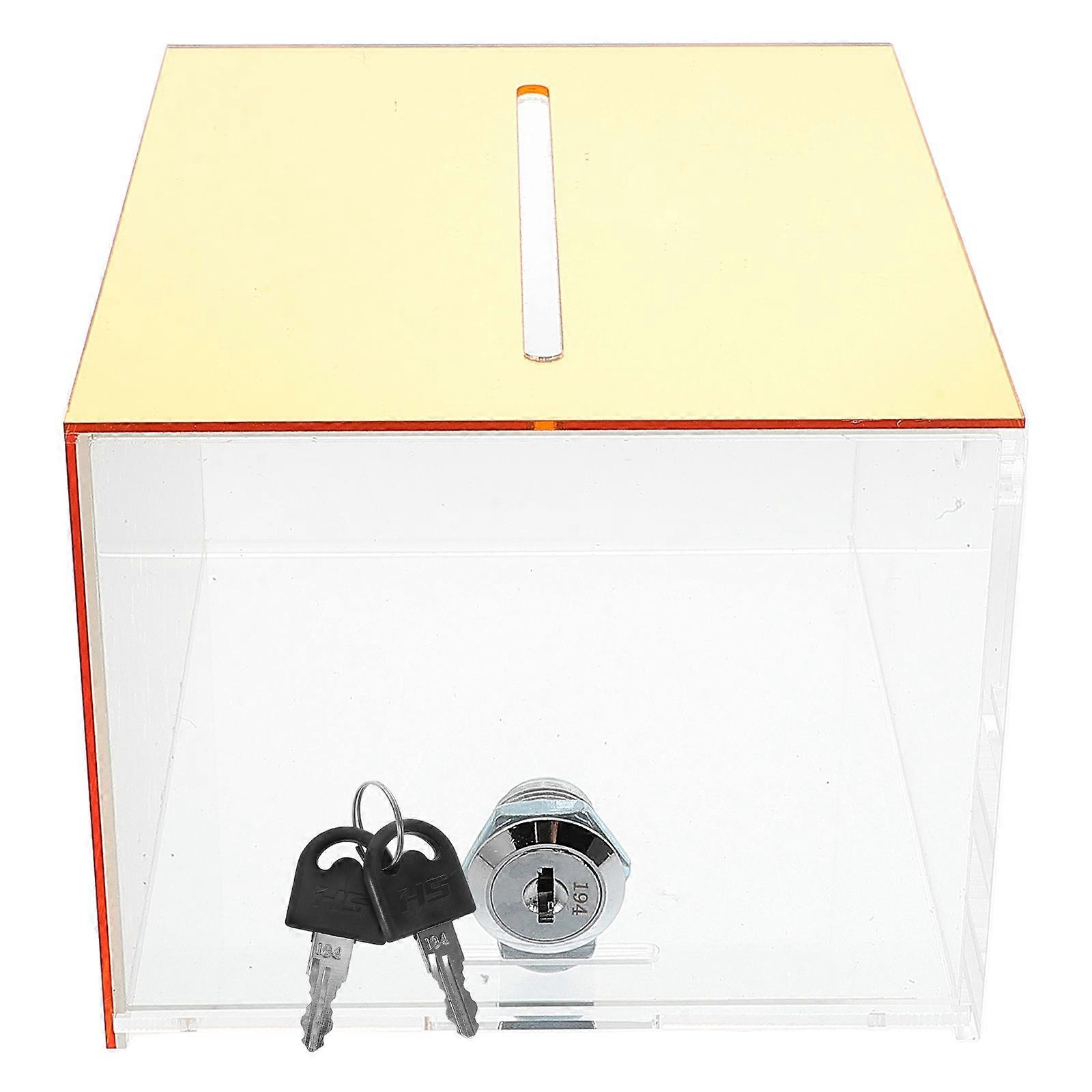 Acrylic Tip Storage Box with Lock for Bars Donation Collection Box
