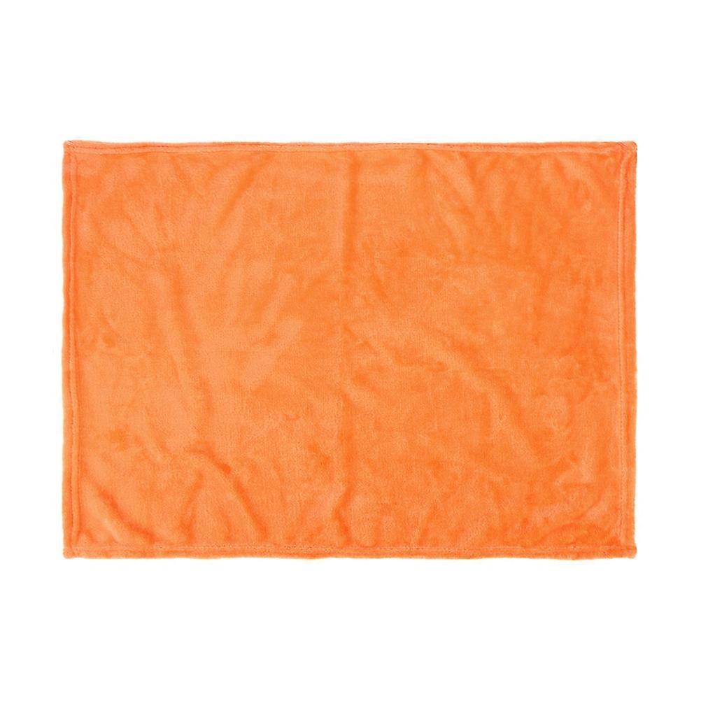 Fleece Blanket for Warming Use Orange Solid Color Flannel Bedding