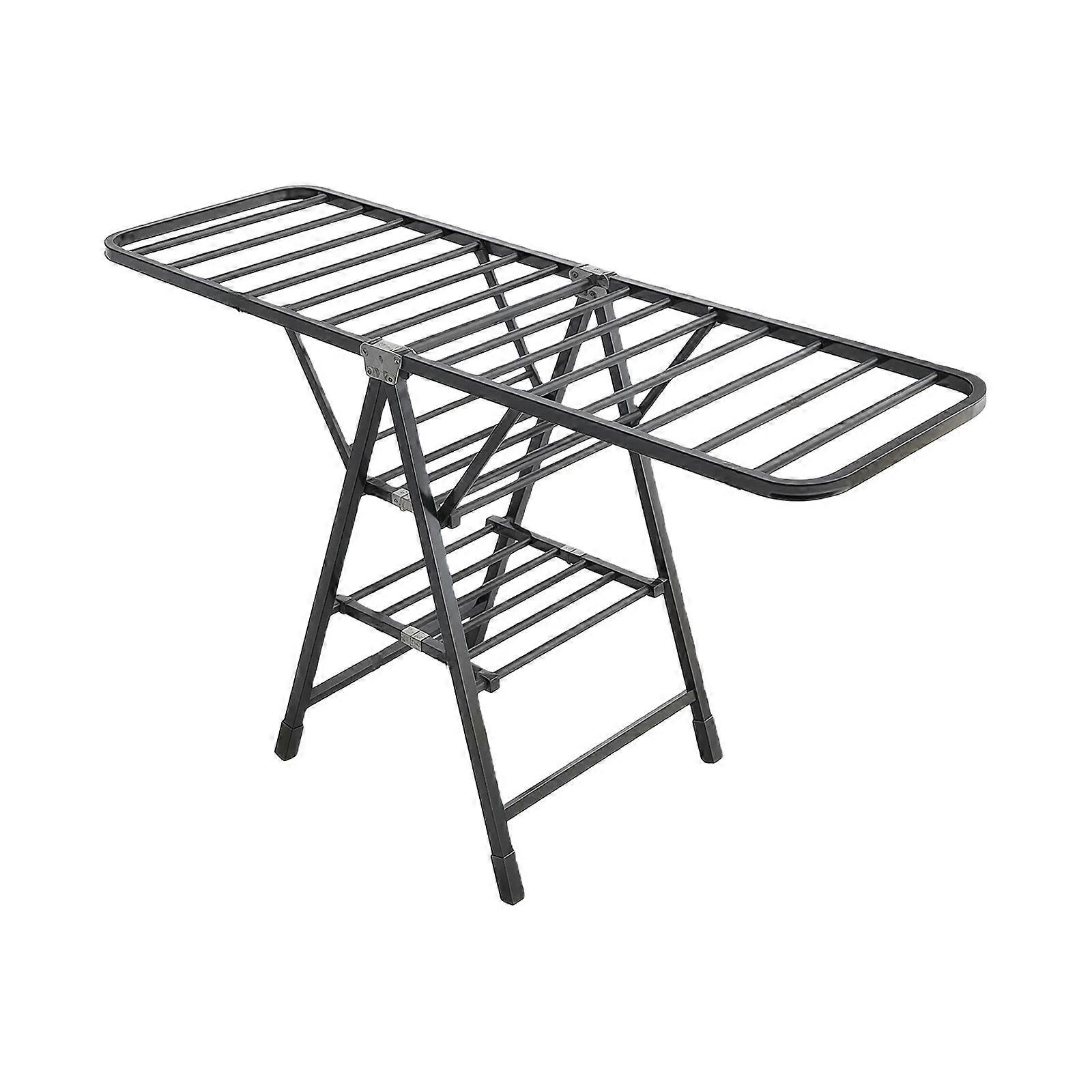 Flexible variable Size Laundry Drying Stand With Sturdy Frame And Smooth Rolling Casters  Gray