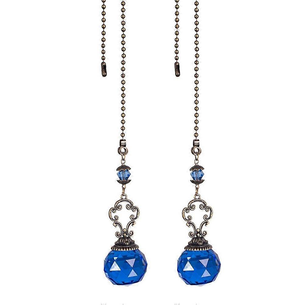 Crystal Ball Light Pendant Ceiling Fan Pull Chain Accessory 2Pcs