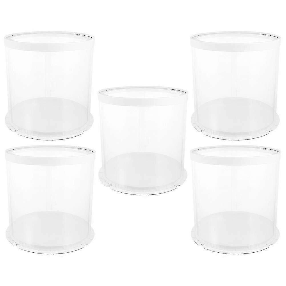 Transparent Plastic Cake Boxes with Dome Lids compatible with Decor Round Cake Packaging Boxes 5 Pieces