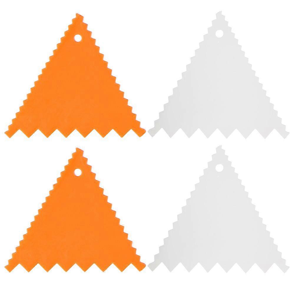4 Sets Durable Triangle Scraper Creative Cream Cake Chocolate Scraper Convenient Section Scraper (Random Color)