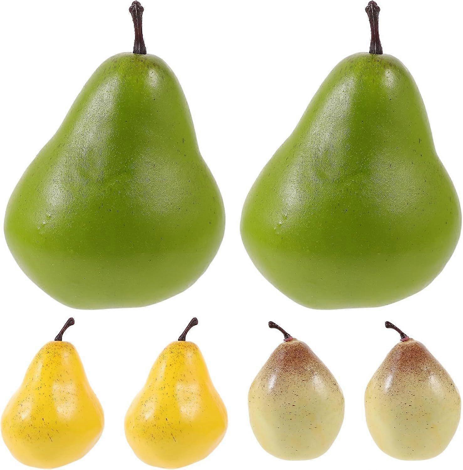 6pcs Artificial Pears Set Lifelike Simulation Pear Models