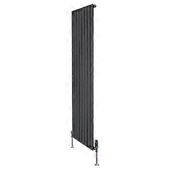 Flat Single Column Radiator 1800mm x 560mm TRV Chrome Valves Modern Designer Single Panel Central