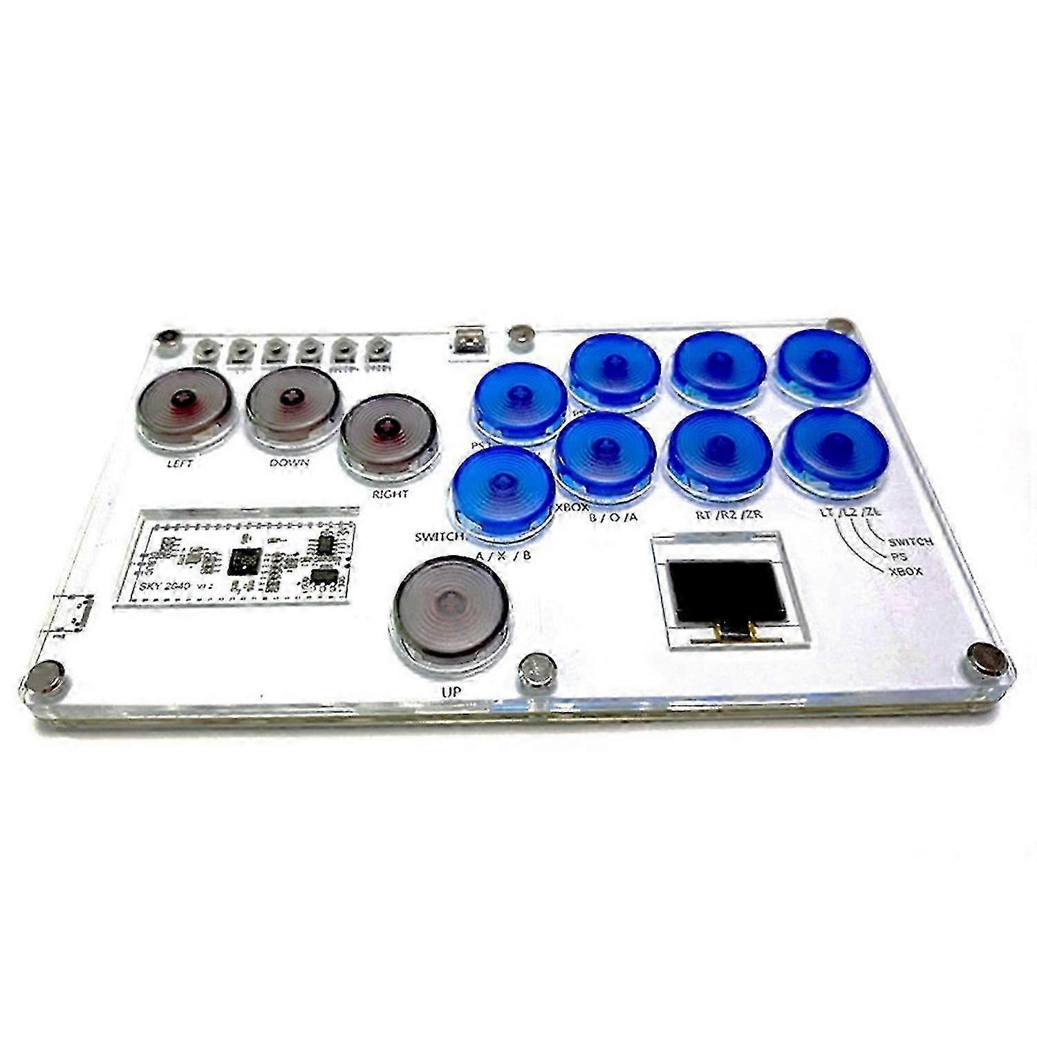 Arcade Joystick Hitbox Street Fighter Controller compatible with PC/PS4,Blue