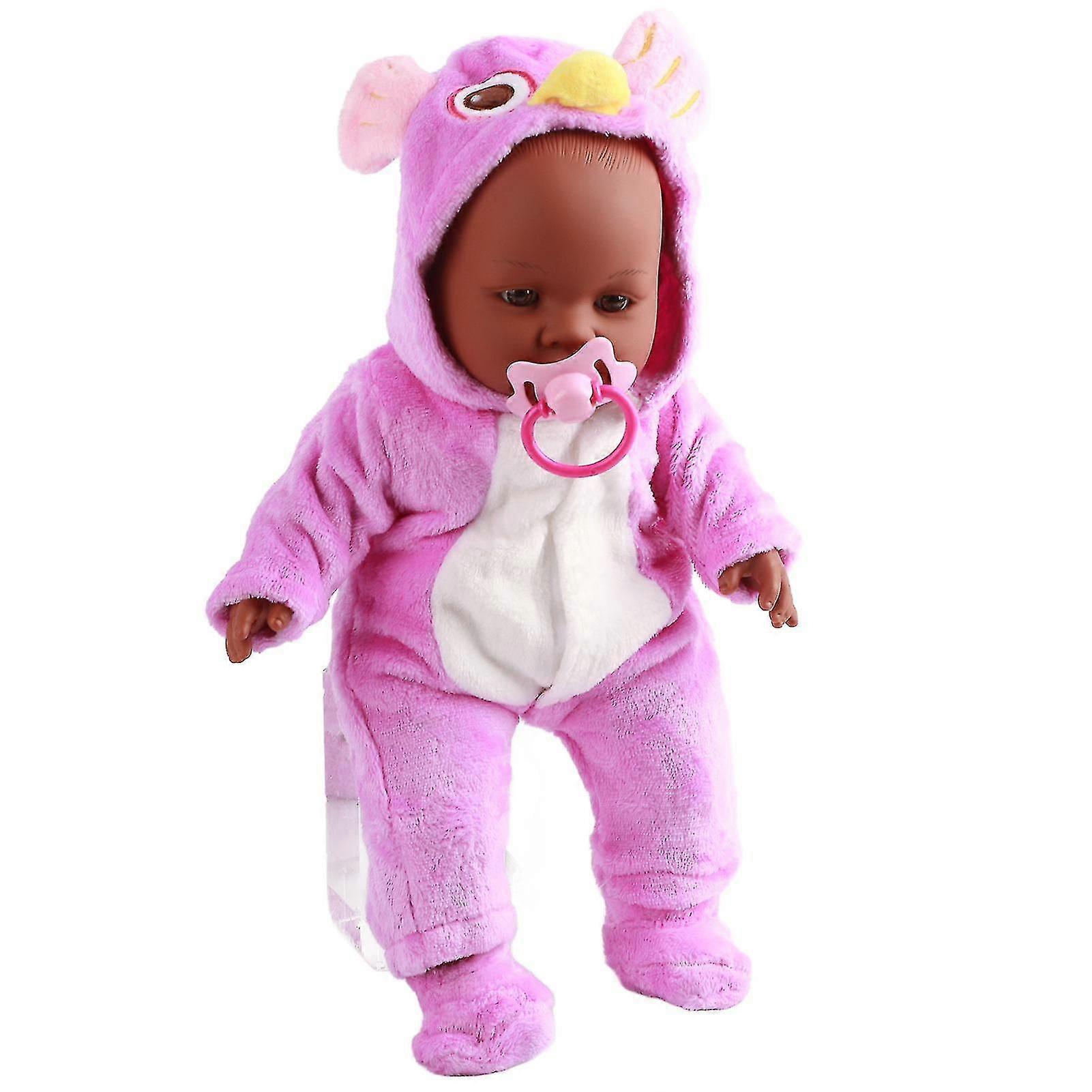 Boneca Reborn Preta Realista de 16 polegadas com Roupa e Chupeta
