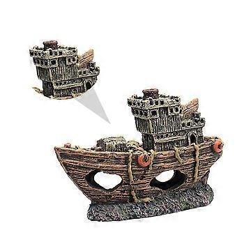 1Pc Fischtank Piratenschiff Ornament Aquarium Landschaft Schiff Schmuck Versteck Höhle