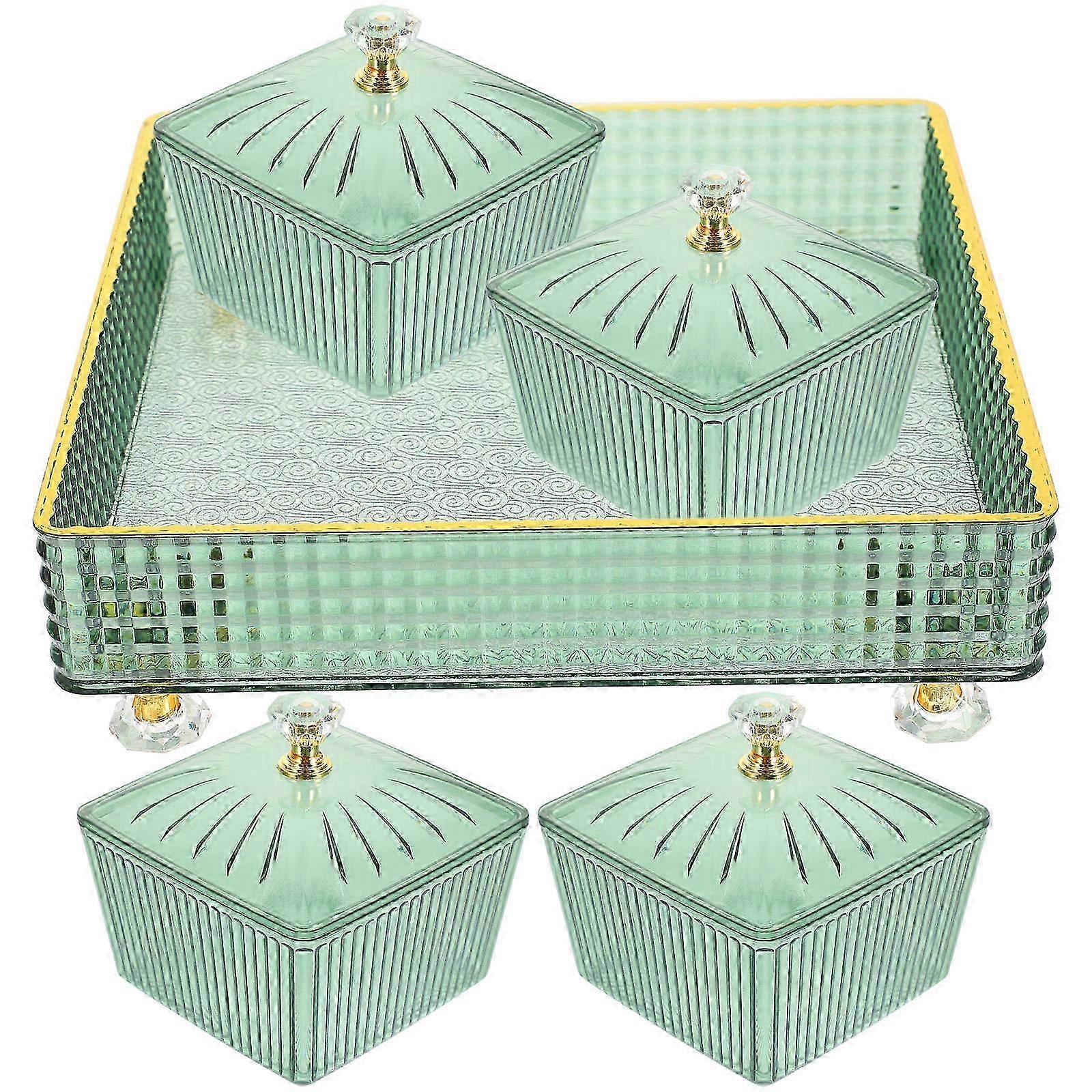 Dry Fruit Holder Divided Serving Plates compatible withStorage 1Set Green