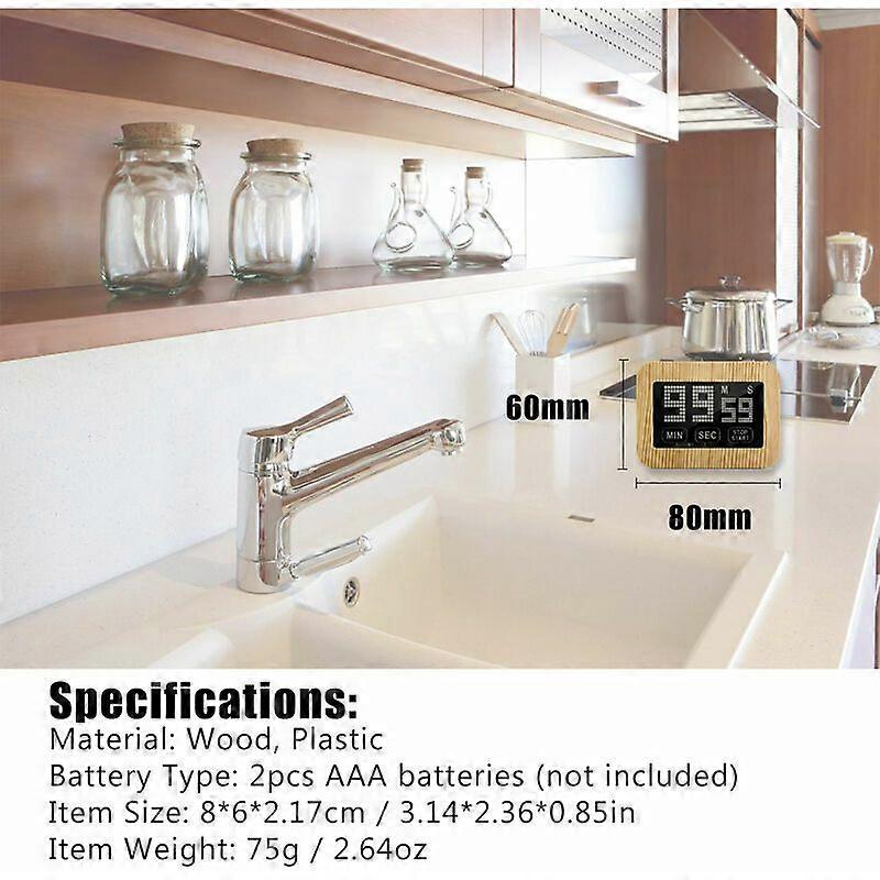 Touch Screen Lighted Kitchen Timer with Magnetic Back & Retractable Stand, Countdown/Count Up, Large LED Display for Cooking, Gym, Kids Homework