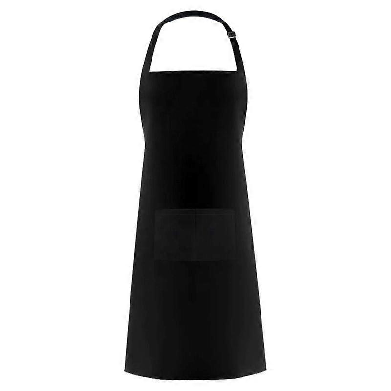 Kitchen Apron with 2 Pockets, Soft Natural Material, Large Coverage, Machine Washable, Black