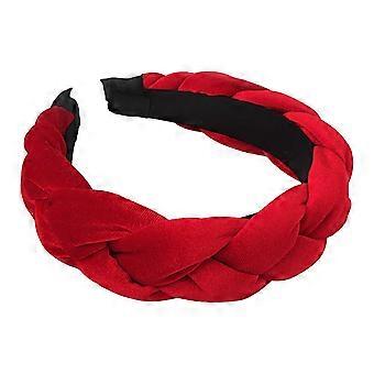 Stirnbänder für Damen Samt Geflochtene Stirnbänder Mode Haarband Criss Cross Haarschmuck, Rot
