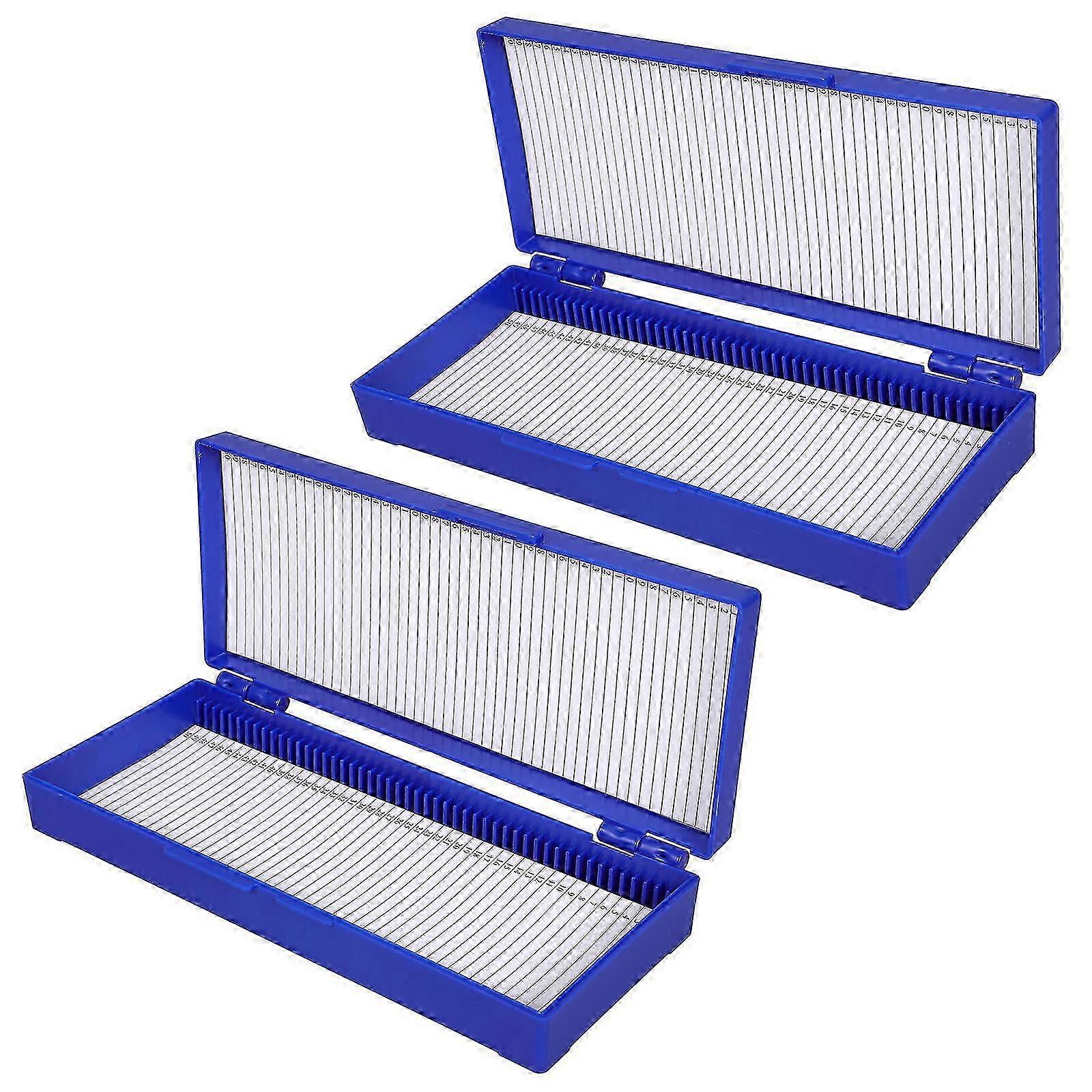 Slide Case 2Pcs | Blue ABS Material | Store 50 Slides with Numbered Inventory
