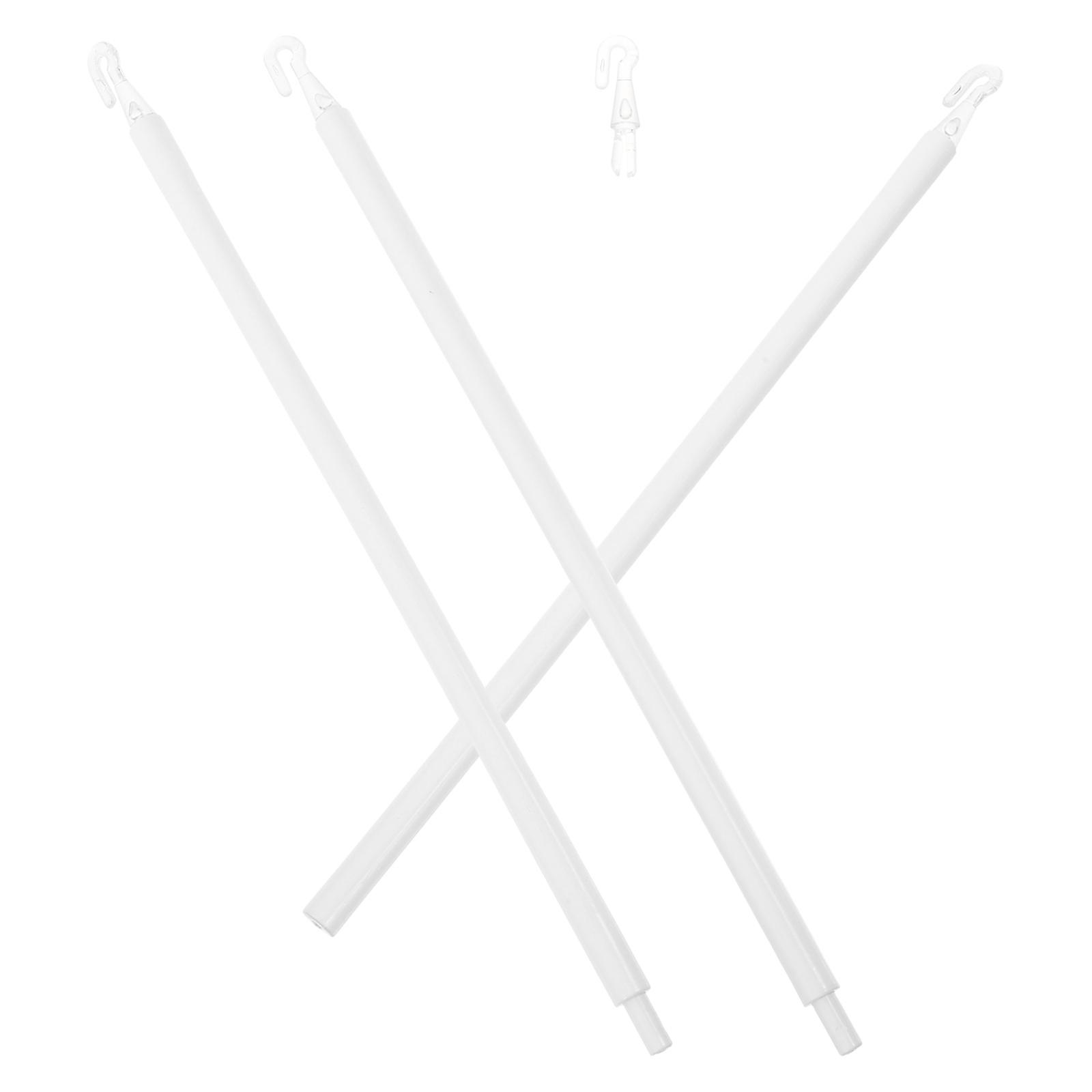White Plastic Blind Wand with Hook Vertical Blind Pull Rod 1Set