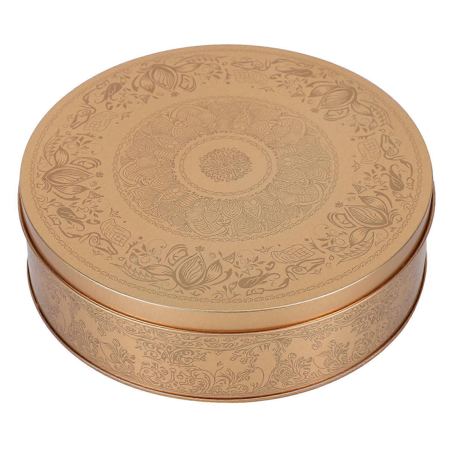 Cake Pan Empty Round Case Classic Decorative Tinplate Box Candy Cookie Box