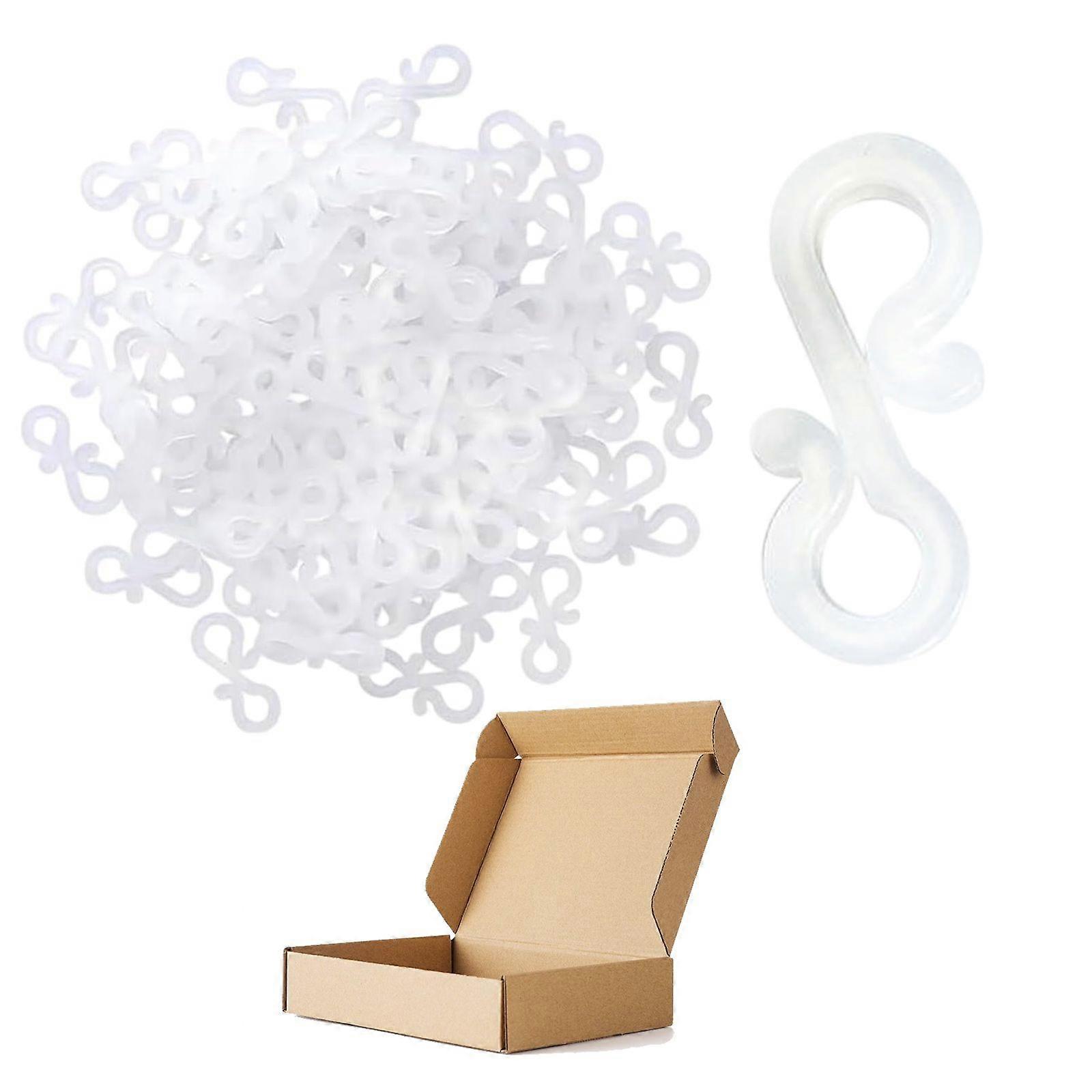 100 PCS Gutter Hooks, Gutter Light Clips, Hooks for Outdoor String Lights, Mini S Clips ( White )