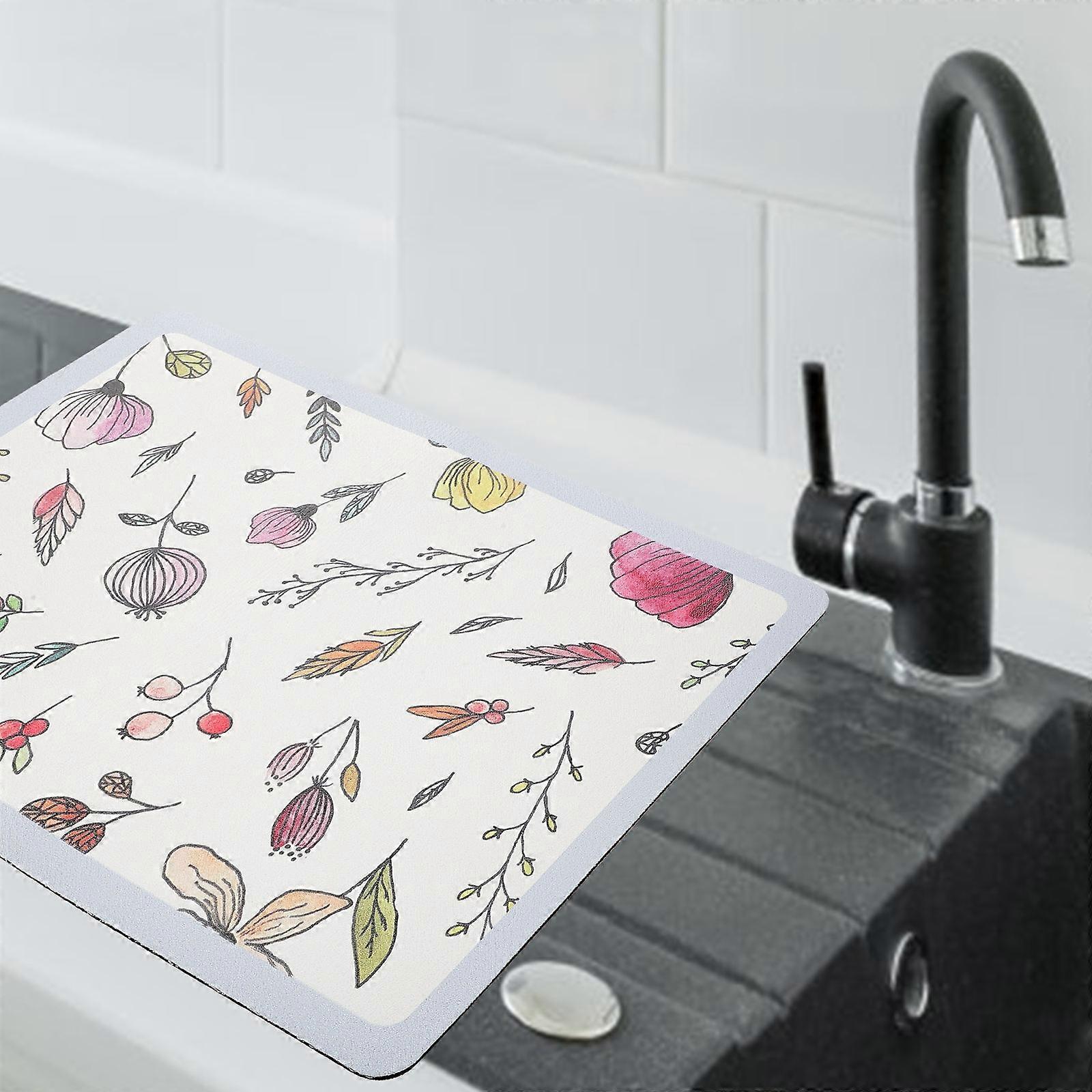 Household Drying Mat Multi-Function Dish Mat for Kitchen Use 4Pcs
