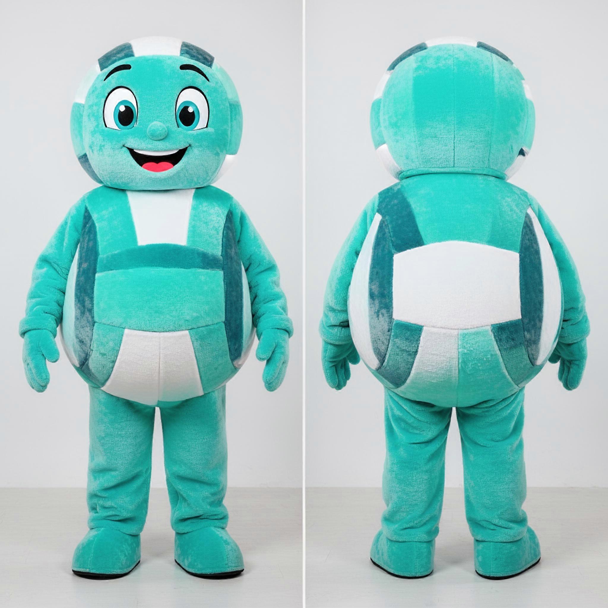 MASTICOT Turquoise Plush Volleyball Ball Mascot