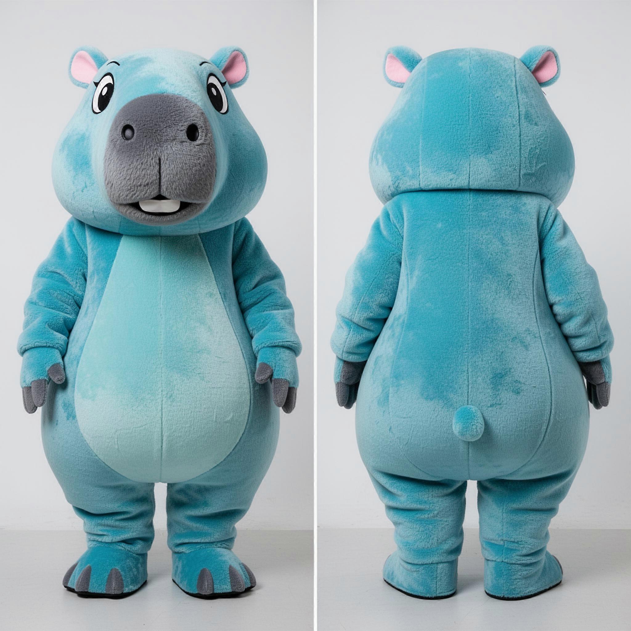 MASTICOT Cyan Cartoon Capybara Mascot