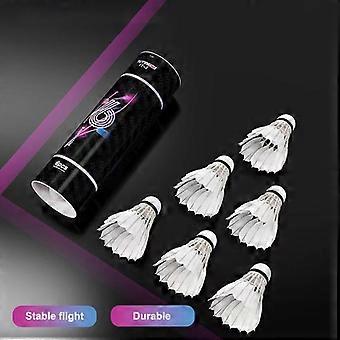3/6 piezas de volantes de bádminton de plumas de ganso blancas para mayor estabilidad y durabilidad. Entrenamiento al aire libre.
