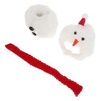 Roupa de Natal para boneca, para decoração com gorro e cachecol de boneco de neve.