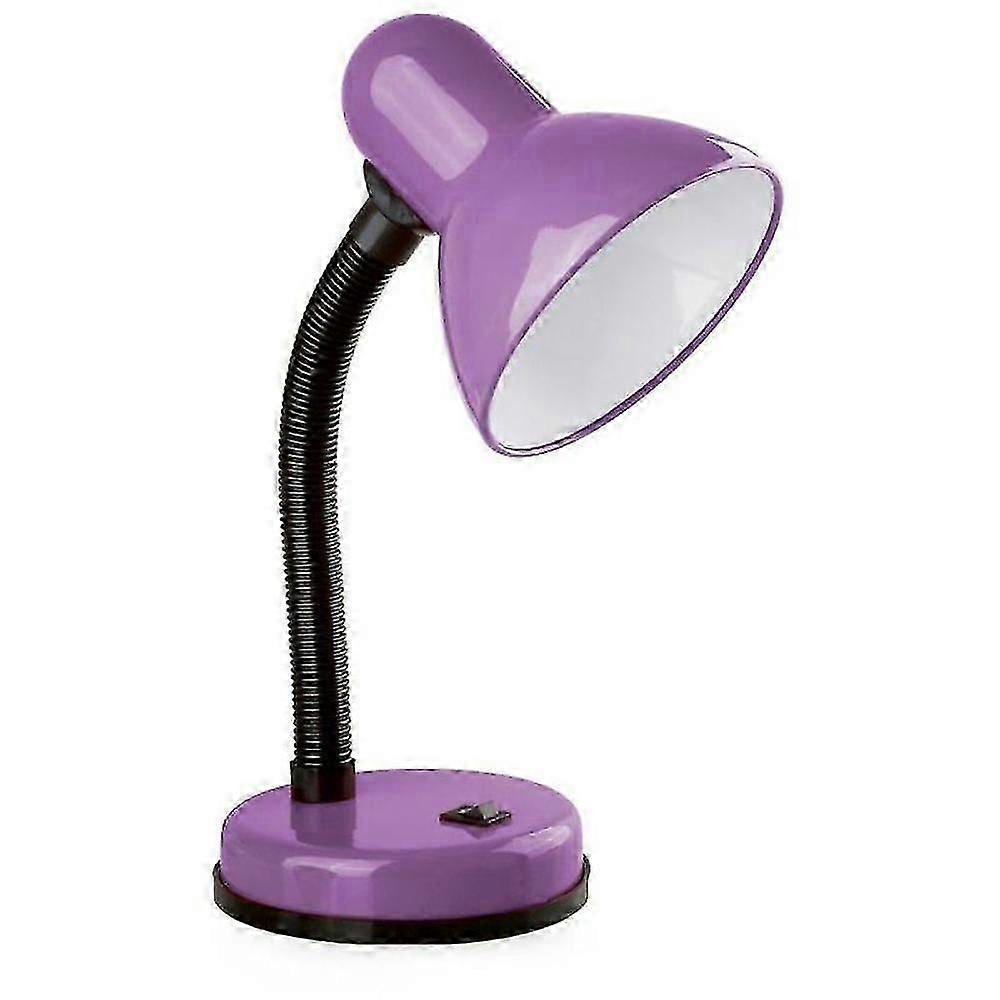 Flexible Violet Desk Lamp, E27 Compatible, with Power Supply, Base Switch