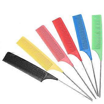 6pcs salão destacando pente de cabelo tingimento de cabelo separado cauda pente ferramenta de cabeleireiro