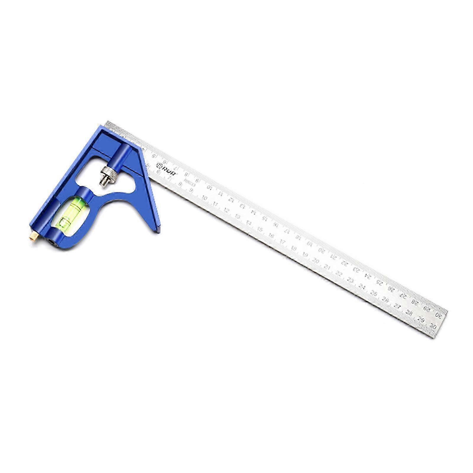 Woodworking Tool compatible with Engineer Measurement Drawing Adjustable Combination Try Square Right Angle Ruler with Bubble Level