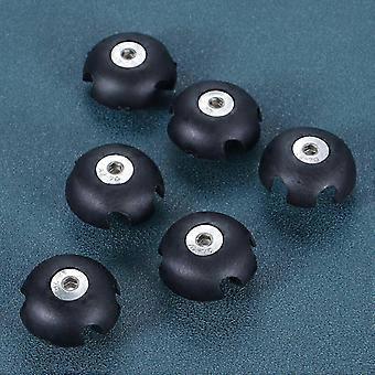 6 piezas de hebillas de PVC negro para guía de cuerda de cubierta de kayak con tornillo, accesorios de montaje para embarcaciones compatibles con canoas, botes y embarcaciones marinas de 31 x 11 mm.