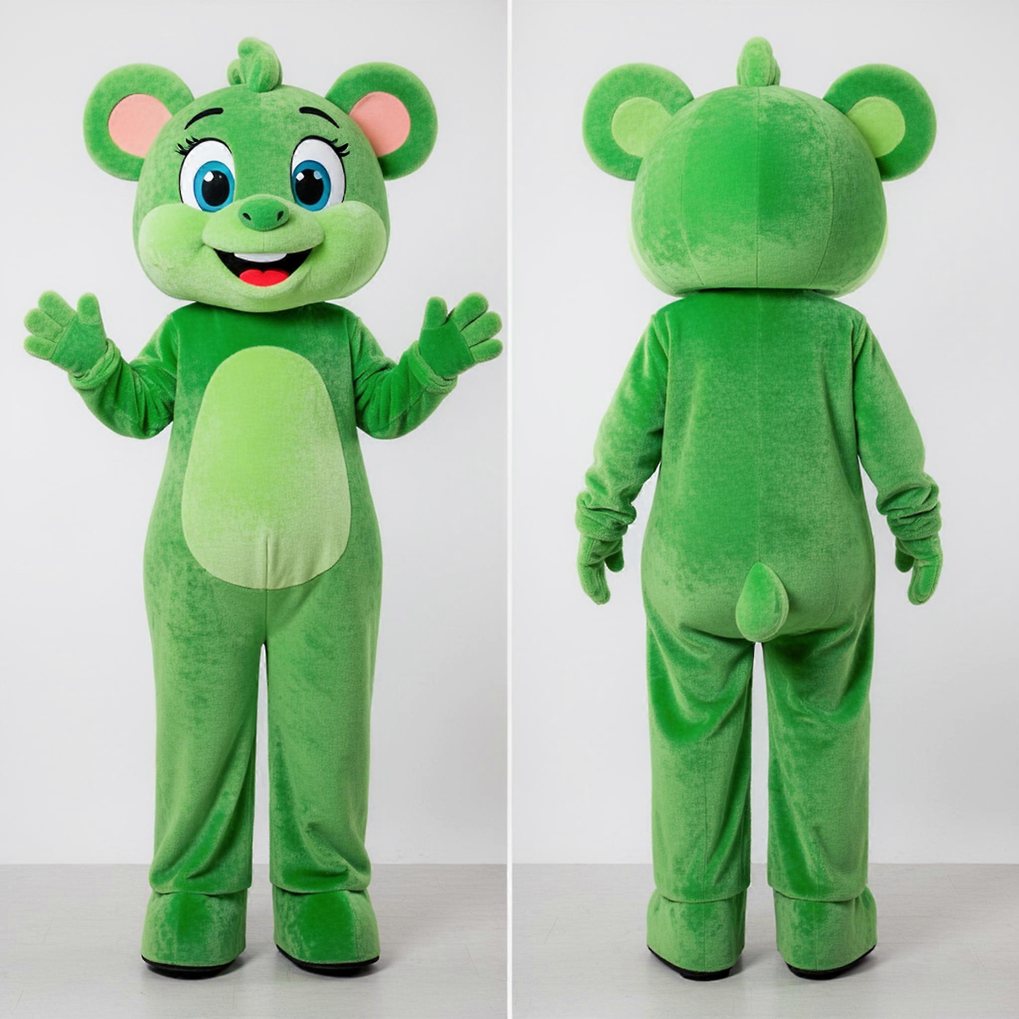 MASTICOT Emerald Green Broad Shouldered Stilt Walker Mascot