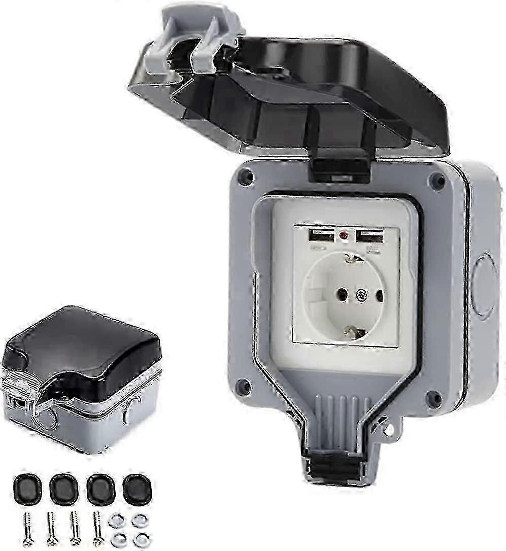 Outdoor IP66 Socket Box With USB Charging