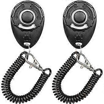 2 Pack Dog Training Clicker Dog Whistle compatible with Professional Pet Training compatible with Dogs Cats Birds Horses (Black) KF