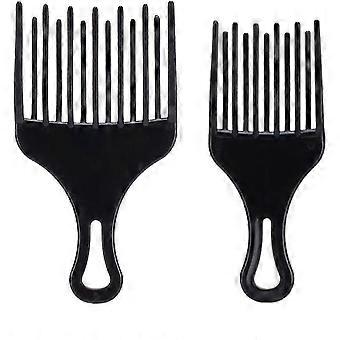 Wide Tooth Detangling Hair Comb for Curly Hair, Durable Odor-Free Plastic Comb, Ergonomic Handle, Lightweight, 2 Pcs Large & Small Size Combs for Men