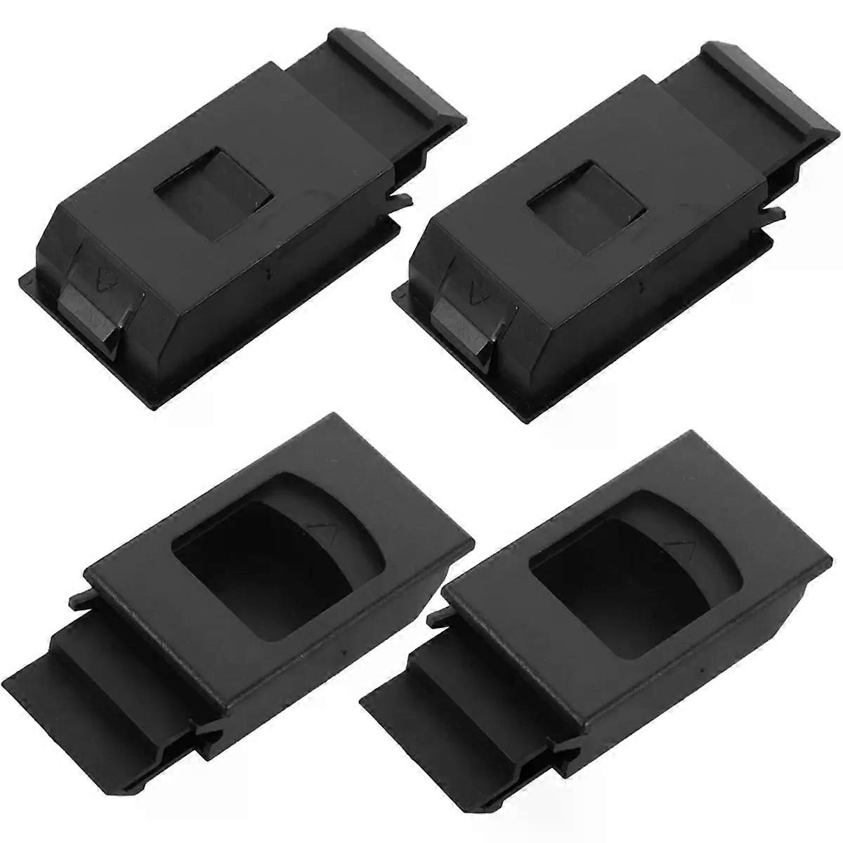 Black Plastic Rectangular Latch Locks 4pcs for Rvs and Cabinets