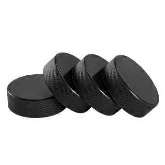 Textured-Sidewall Ice Hockey Puck for Practice, with a Single-Piece Dense Body, Round Shape, Flat Surfaces, and Curved Edges Multicolor