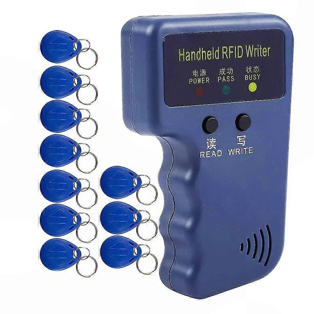 Quickly Clone & Program 125kHz ID Cards With Handheld 125kHz RFID Reader Writer & Programmer, Includes 10pcs Wuqx