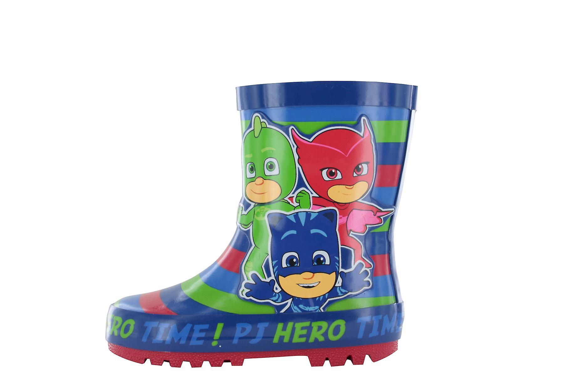 Licensed PJ Masks Boys Slip On Rubber Wellington Boots Blue Various Sizes