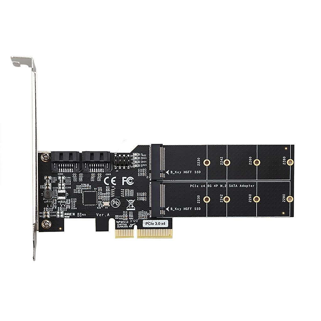 PCIE3.0 X4 X1 8X Channel to 2-port for M.2 (B-KEY) and 2-port SATA3.0 Adapter Ca