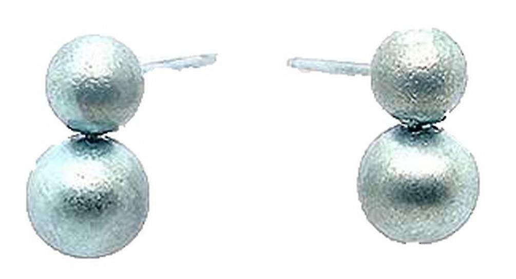 Ti2 Titanium Stacked Bead Stud Earrings - Light Green