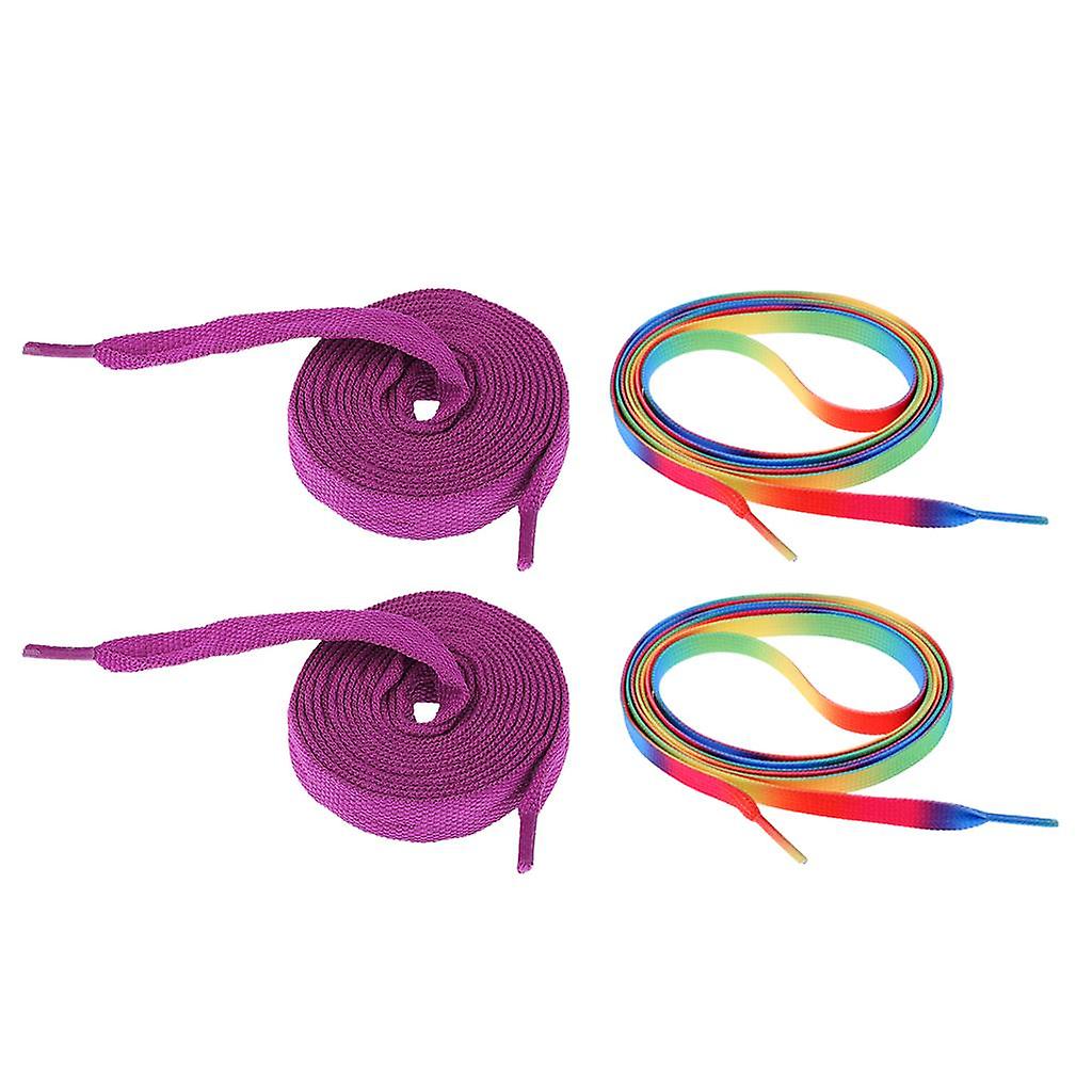 2 Pairs Replacement Skates Shoelaces Roller Skating Strings Black White