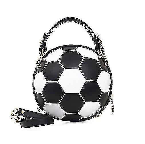 ショルダーバッグバスケットボール型財布女性用クロスボディバッグレザー球面ブラック